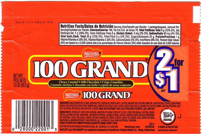 2000 100 Grand Candy Wrapper