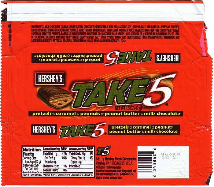 2005 Take 5 Candy Wrapper 2005 Take 5 Candy Wrapper