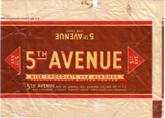 1940s 5th Avenue Candy Wrapper