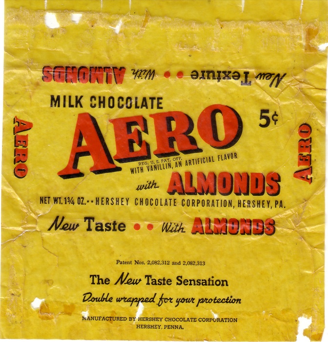 1937 Aero Almond Candy Wrapper