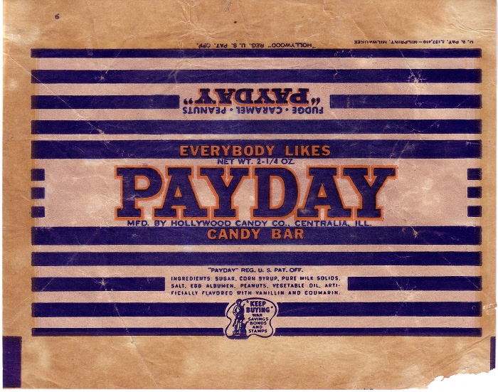 1940s PayDay Candy Wrapper