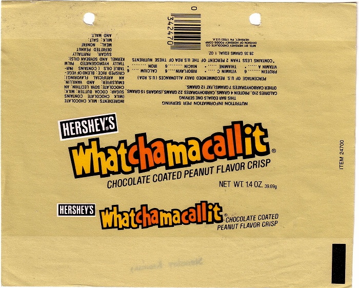 1984 Whatchamacallit Candy Wrapper